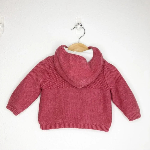 Sergent Major jacket pink knit hooded fleece lined size 6 months - Picture 2 of 9
